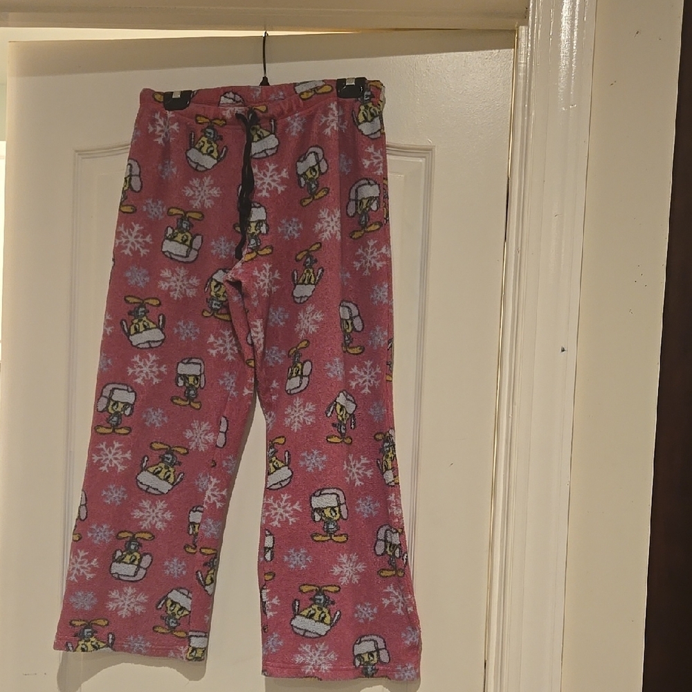 Pink and White Pattern Pajama Bottoms